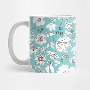 Cute hand-drawn flowers dipped in water Mug